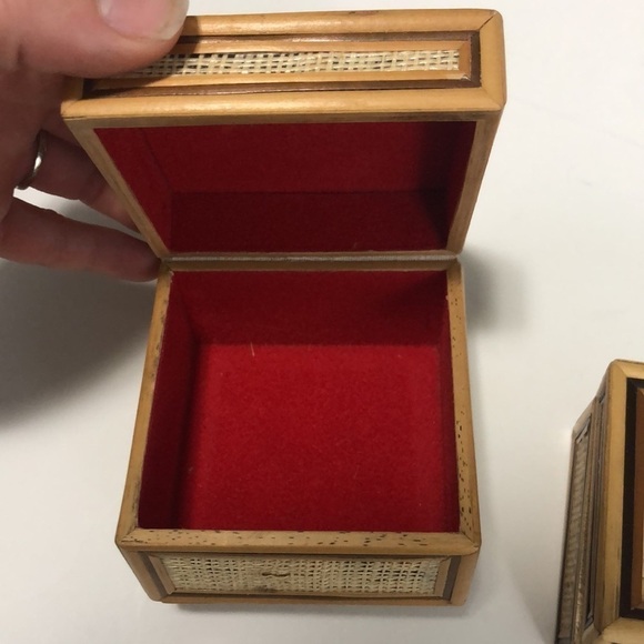 Bahamas Tan Wicker Nesting Boxes 3 Trinkets Collection - Picture 6 of 7